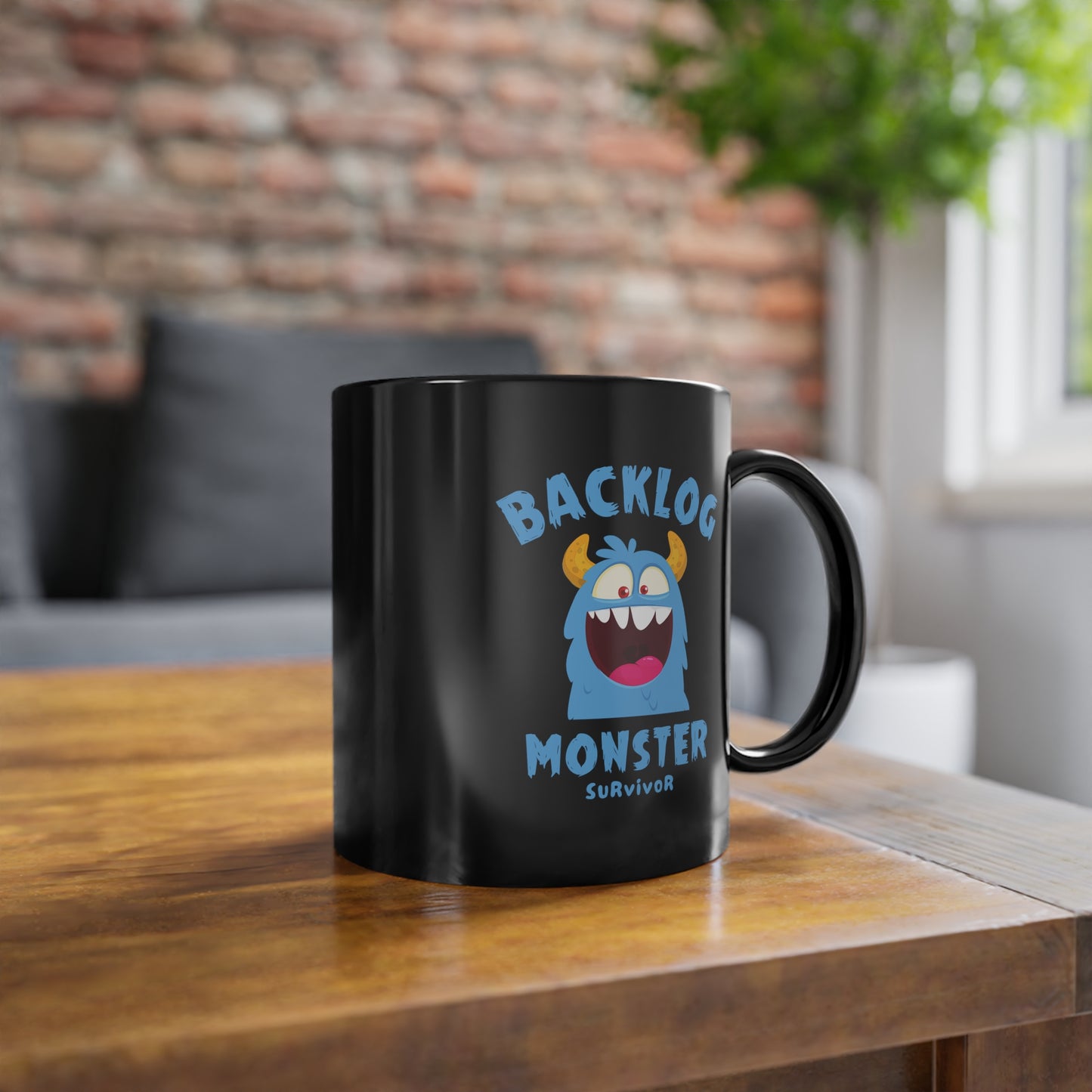 Backlog Monster Survivor - Black Coffee Cup, 11oz