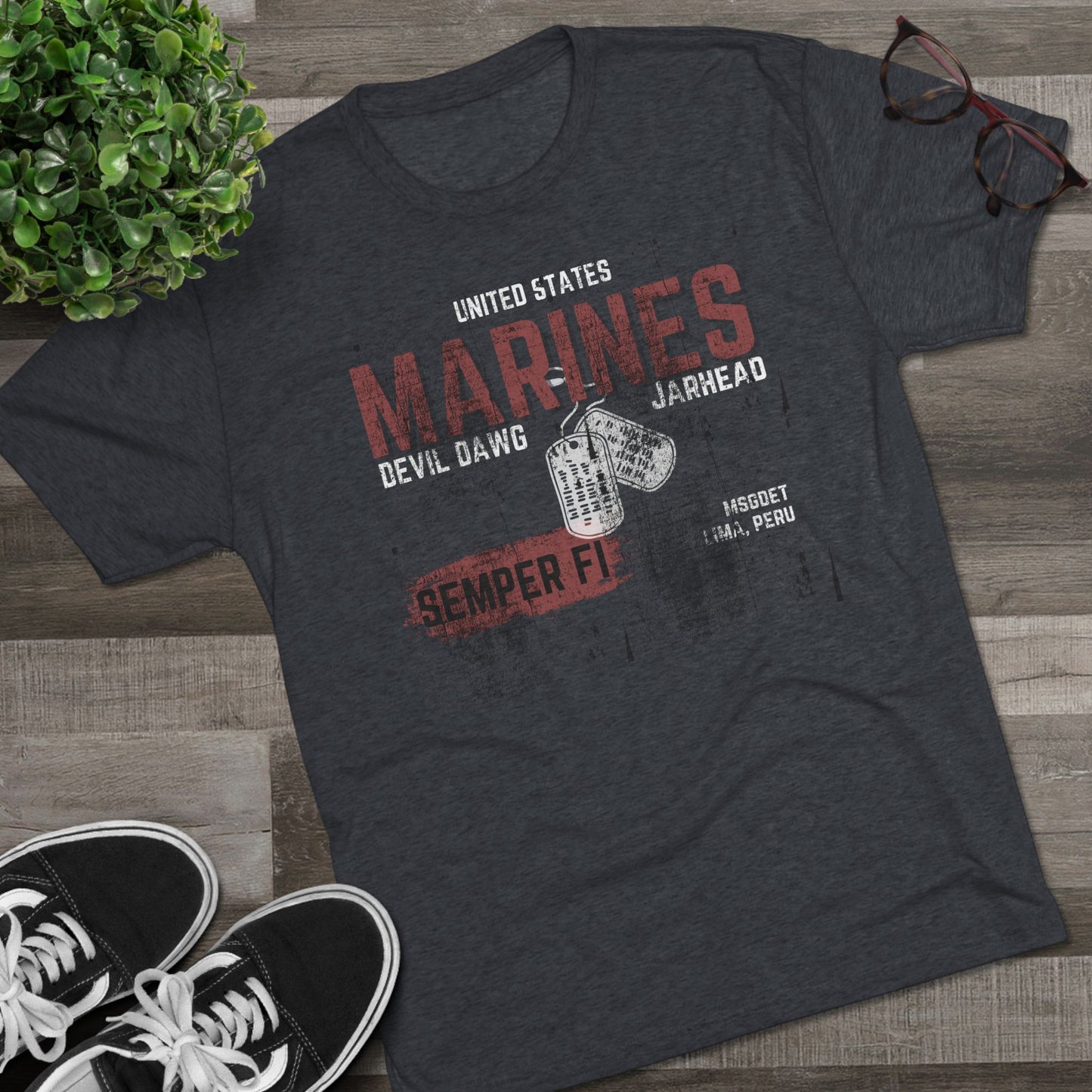 Semper Fi Signature Tee – US Marines Tribute (Tri-Blend Comfort Fit)