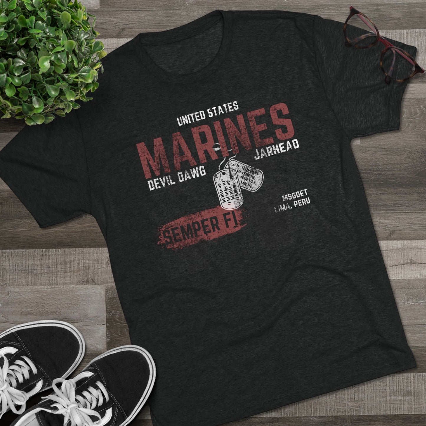 Semper Fi Signature Tee – US Marines Tribute (Tri-Blend Comfort Fit)