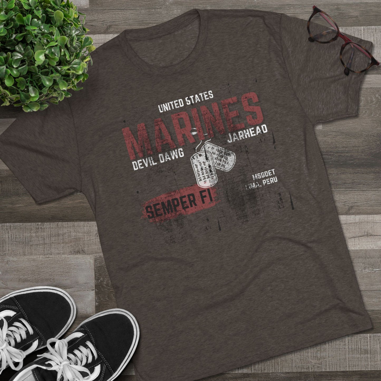 Semper Fi Signature Tee – US Marines Tribute (Tri-Blend Comfort Fit)